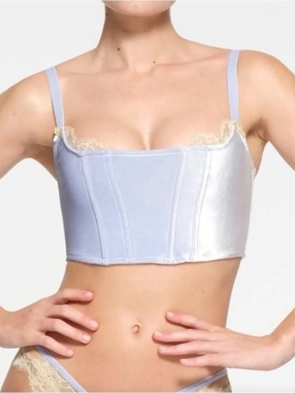 SKIMS Velvet Lace Corset - Periwinkle